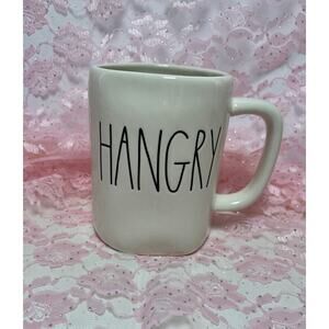 Rae Dunn traditional "HANGRY" mug white black